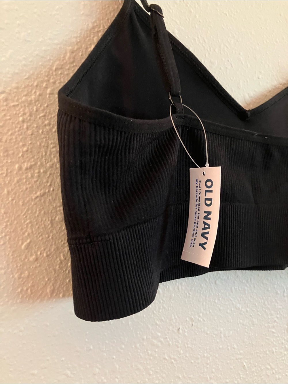 Old Navy Black Ribbed Bralette wireless Sports Bra Large - Picture 6 of 10